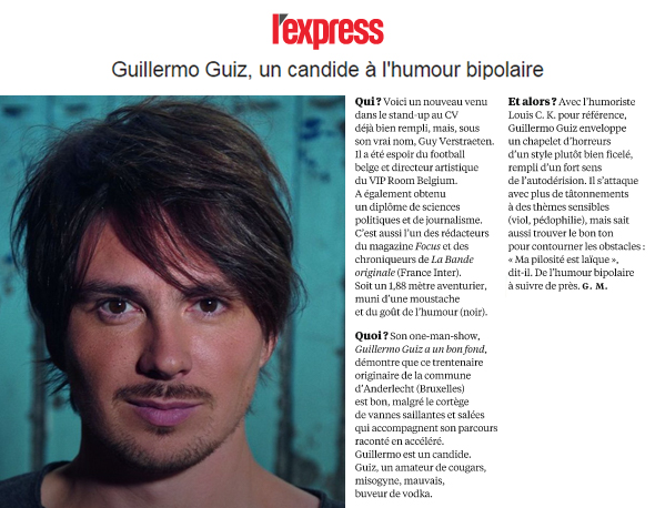 Photo d'article de Guillermo Guiz sur l'Express