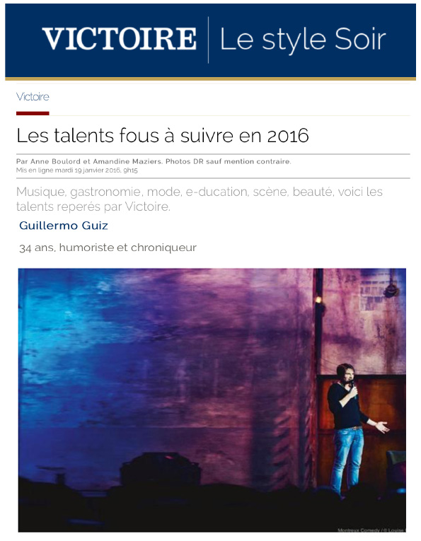 Photo d'article de Guillermo Guiz, Phénomène de l'Humour 